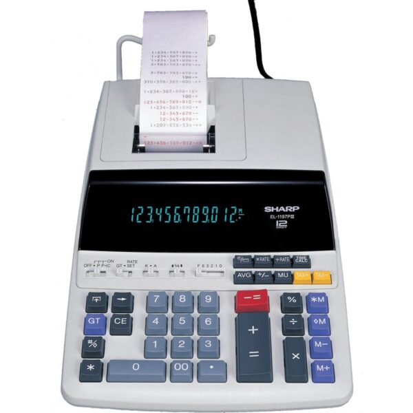 Sharp Calculators EL-1197PIII 12-Digit Commercial Printing Calculator