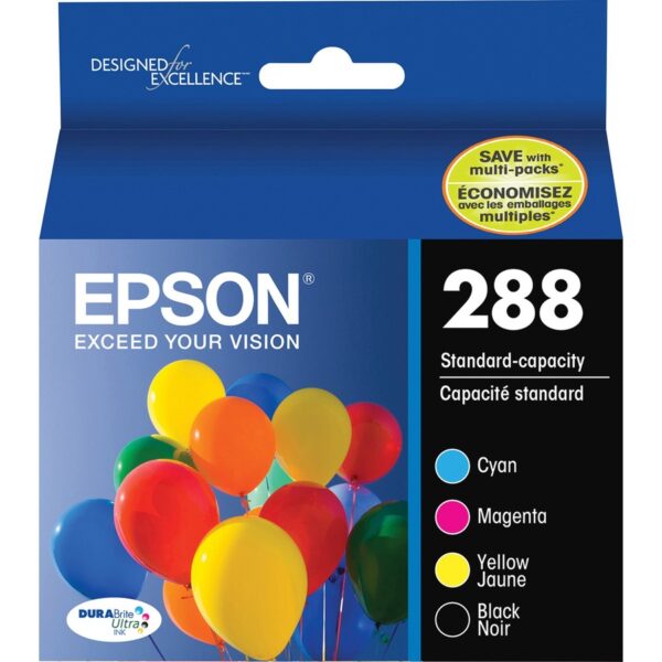 Epson DURABrite Ultra 288 Original Standard Yield Inkjet Ink Cartridge - Pigment Black, Pigment Cyan, Pigment Magenta, Pigment Yellow - 4 / Pack - Image 2