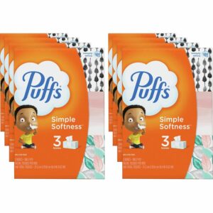 Puffs facial tissues, 3 boxes of 6 0 tissues each