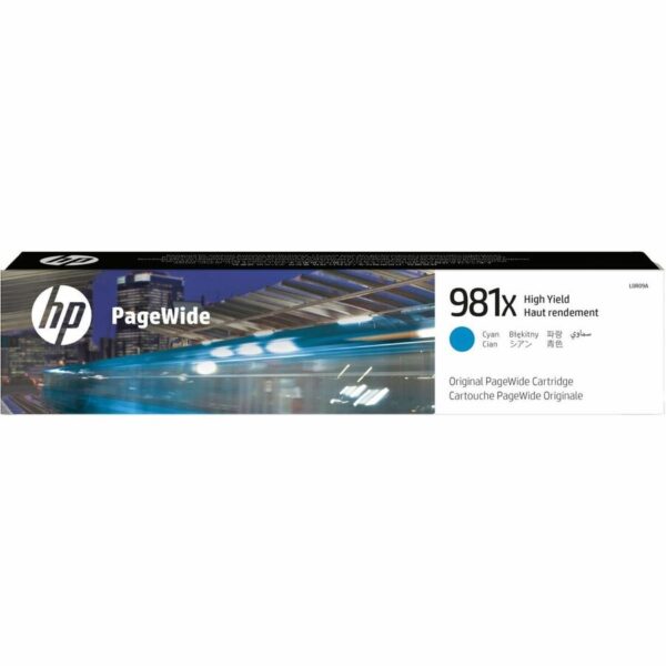 HP 981X (L0R09A) Original High Yield Page Wide Ink Cartridge - Single Pack - Cyan - 1 Each