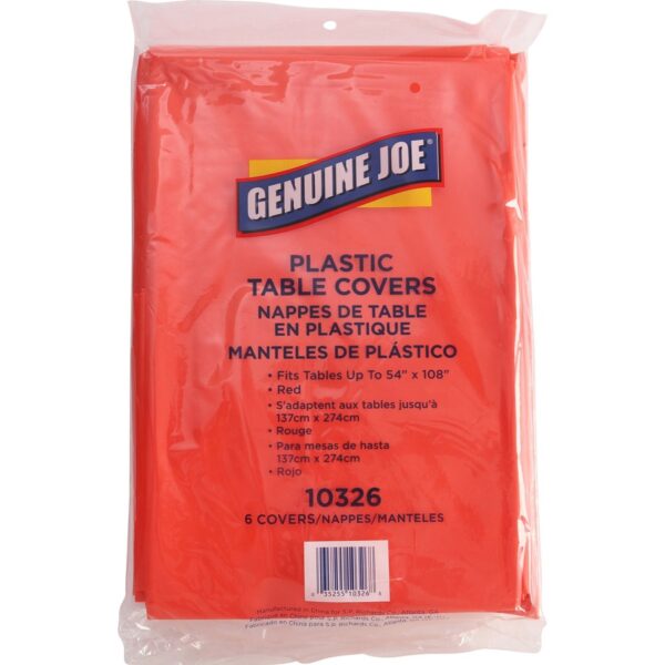 Genuine Joe Plastic Rectangular Table Covers - Image 2