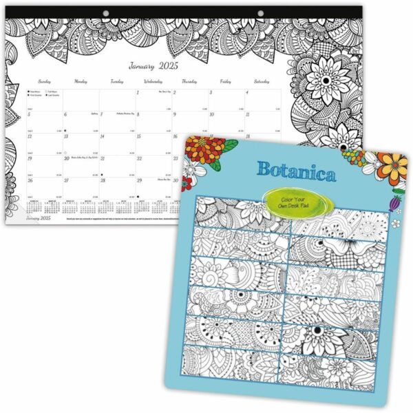 Blueline DoodlePlan Compact Desk Pad - Botanica