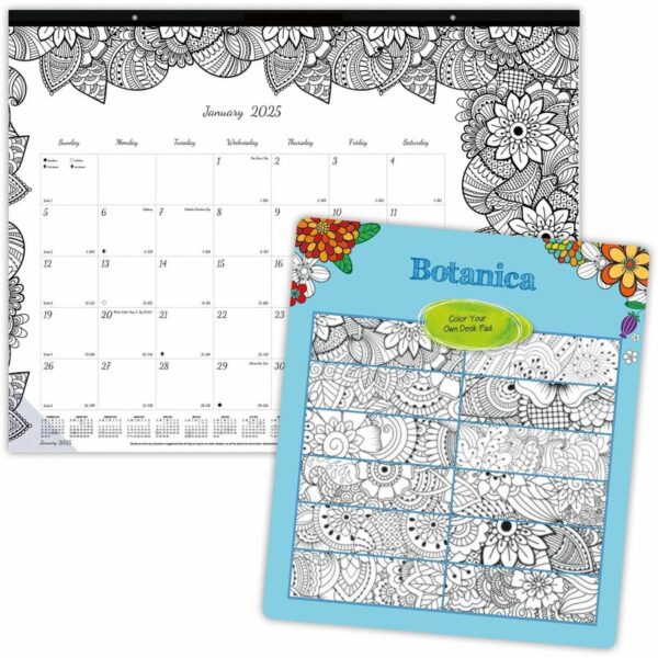 Blueline DoodlePlan Desk Pad - Botanica