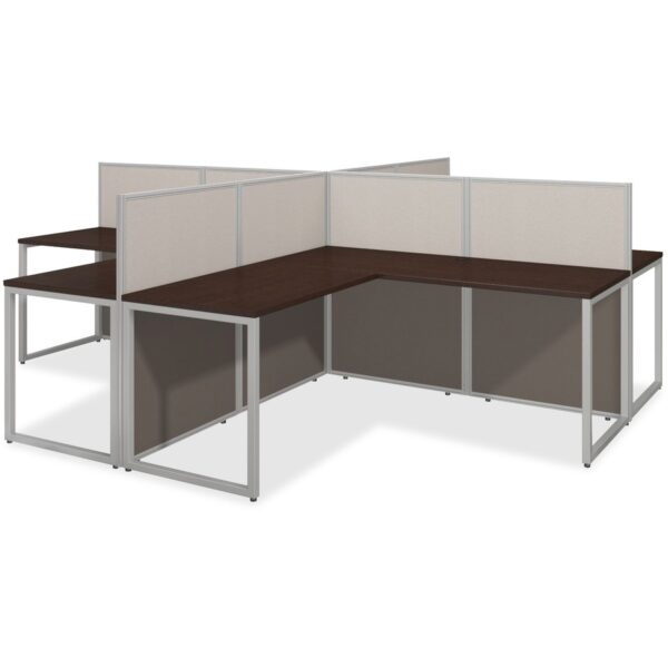 Bush Business Furniture Easy Office 60W 4 Person L Desk Open Office