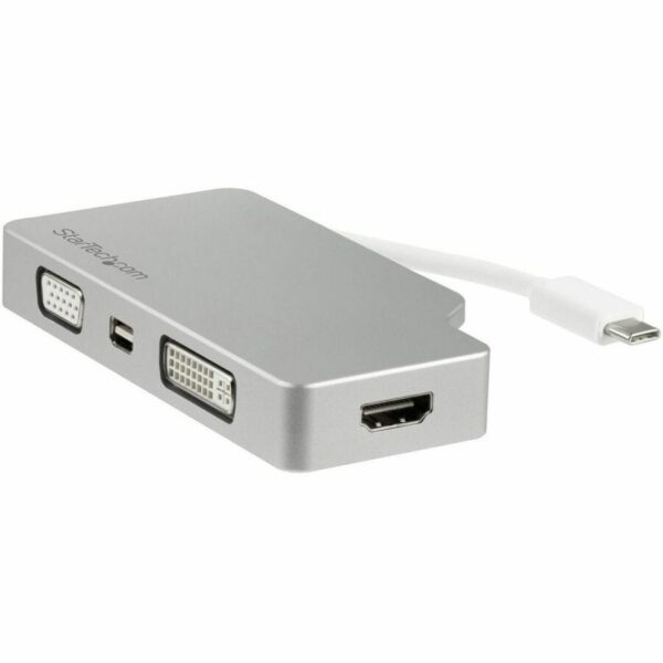 StarTech.com 4-in-1 USB-C Multiport Video Adapter - Aluminum - 4K 30Hz - Silver