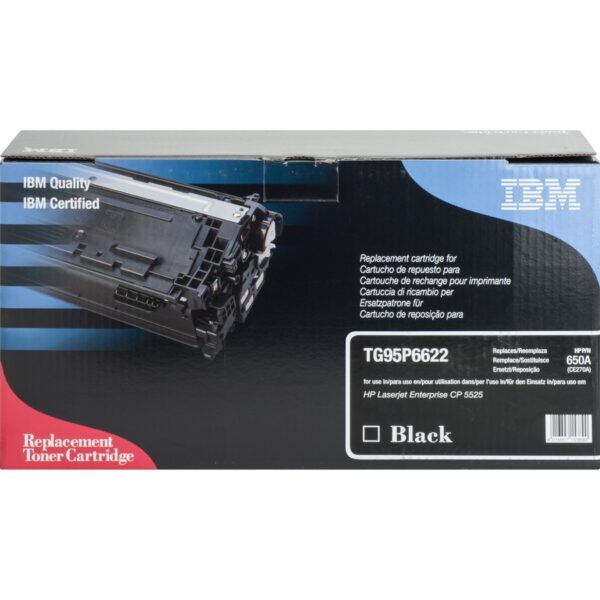 IBM Remanufactured Laser Toner Cartridge - Alternative for HP 650A (CE270A) - Black - 1 Each