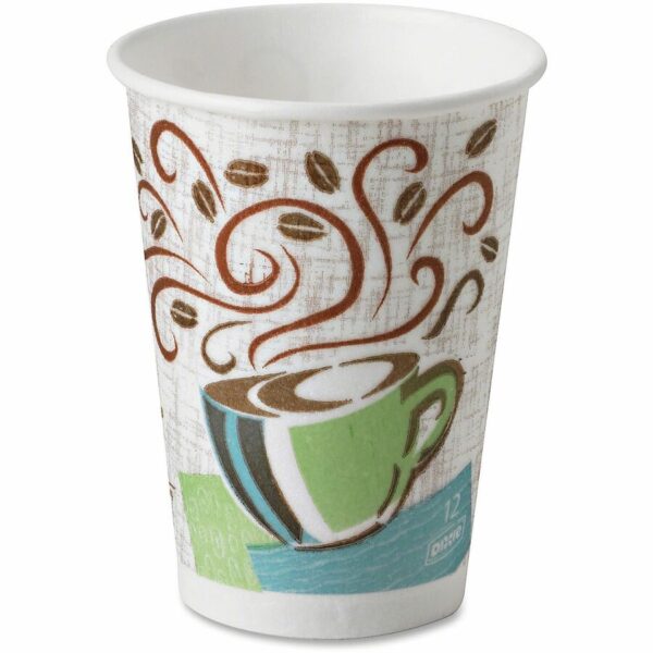 Dixie PerfecTouch 12 oz Hot Coffee Cup and Lid Sets by GP Pro - Image 4