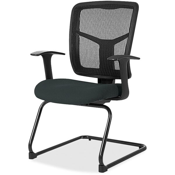 Lorell ErgoMesh Series Mesh Back Guest Chair with Arms