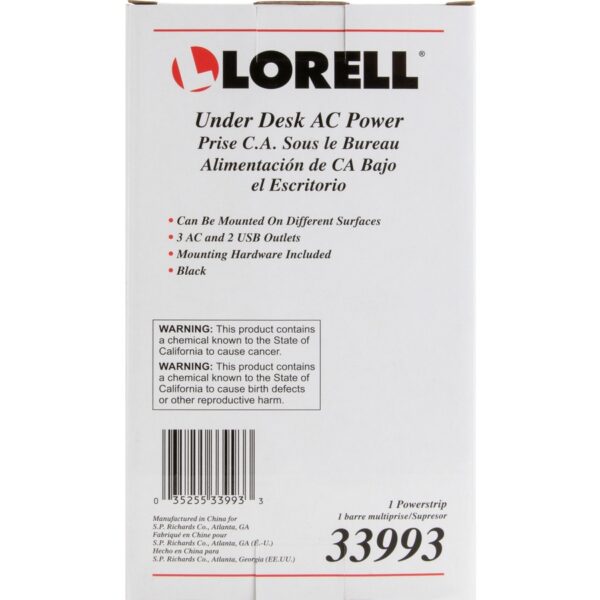 Lorell Under Desk AC Power Center with USB Charger - Image 3