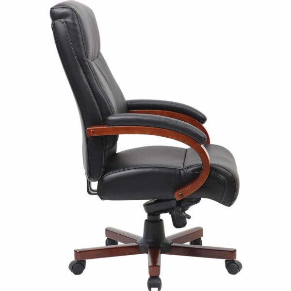 Lorell Executive High-Back Wood Finish Office Chair - Image 2