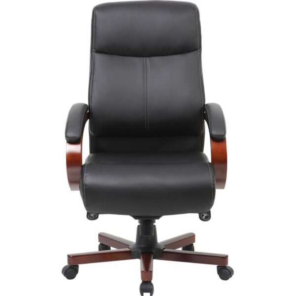 Lorell Executive High-Back Wood Finish Office Chair - Image 4