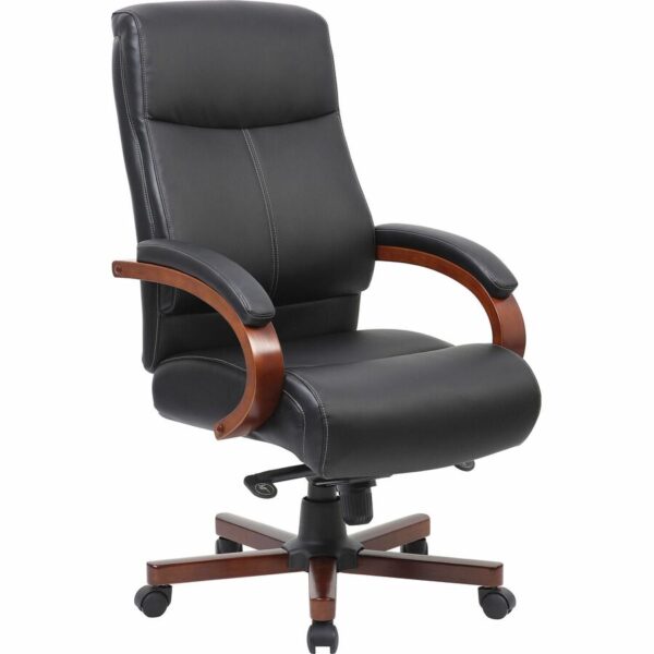 Lorell Executive High-Back Wood Finish Office Chair