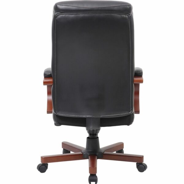 Lorell Executive High-Back Wood Finish Office Chair - Image 2