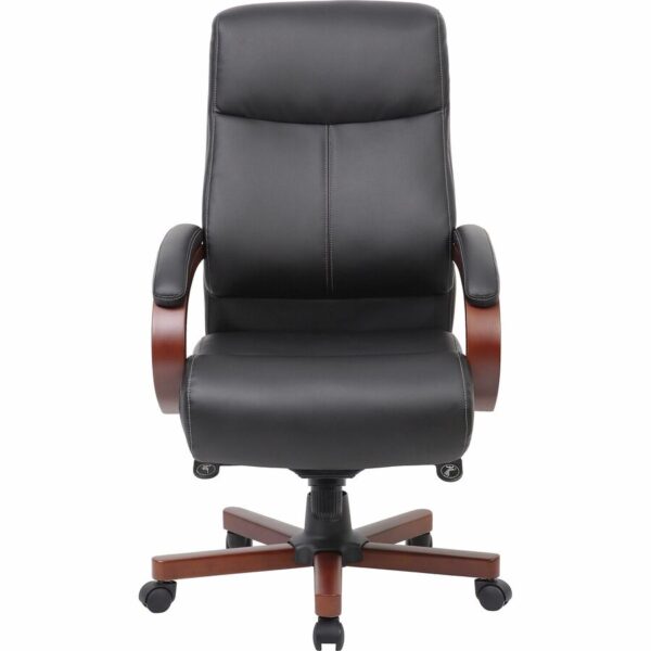 Lorell Executive High-Back Wood Finish Office Chair - Image 3