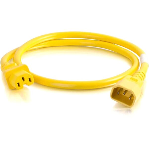 C2G 2ft 18AWG Power Cord (IEC320C14 to IEC320C13) - Yellow