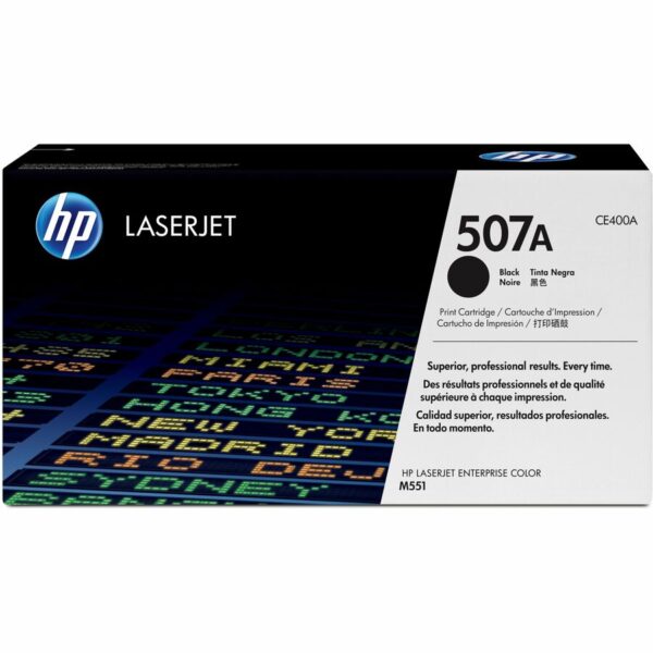 HP 507A (CE400A) Original Laser Toner Cartridge - Single Pack - Black - 1 Each