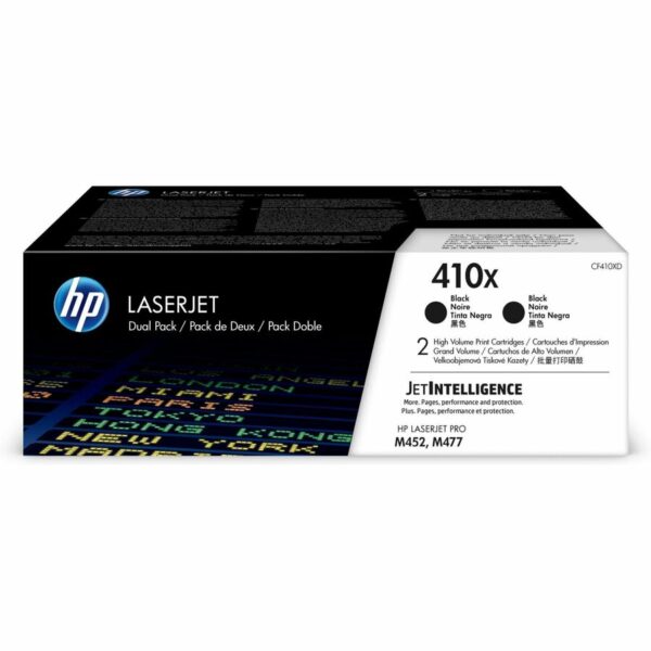 HP 410X (CF410XD) Original High Yield Laser Toner Cartridge - Black - 2 / Carton