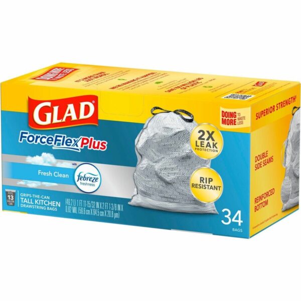 Glad ForceFlexPlus Tall Kitchen Drawstring Trash Bags - Image 2