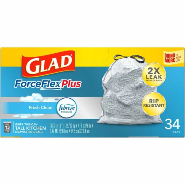 Glad ForceFlexPlus Tall Kitchen Drawstring Trash Bags - Image 4