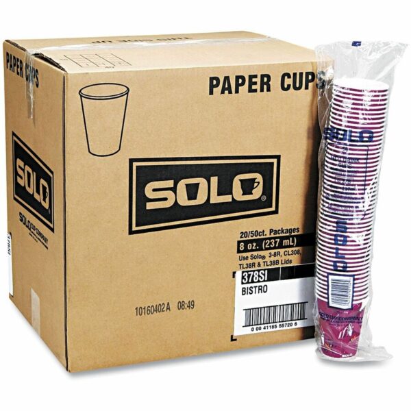 Solo 10 oz Bistro Design Disposable Paper Cups - Image 2