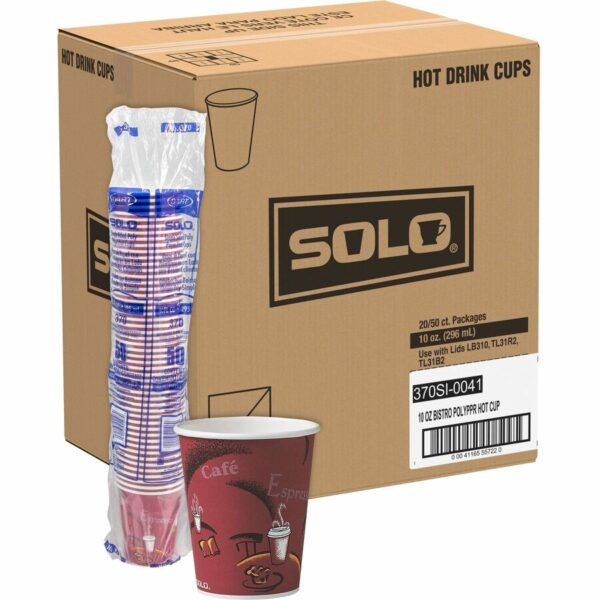 Solo 10 oz Bistro Design Disposable Paper Cups