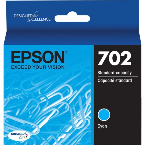 Epson DURABrite Ultra T702 Original Standard Yield Inkjet Ink Cartridge - Cyan - 1 Each - Image 2