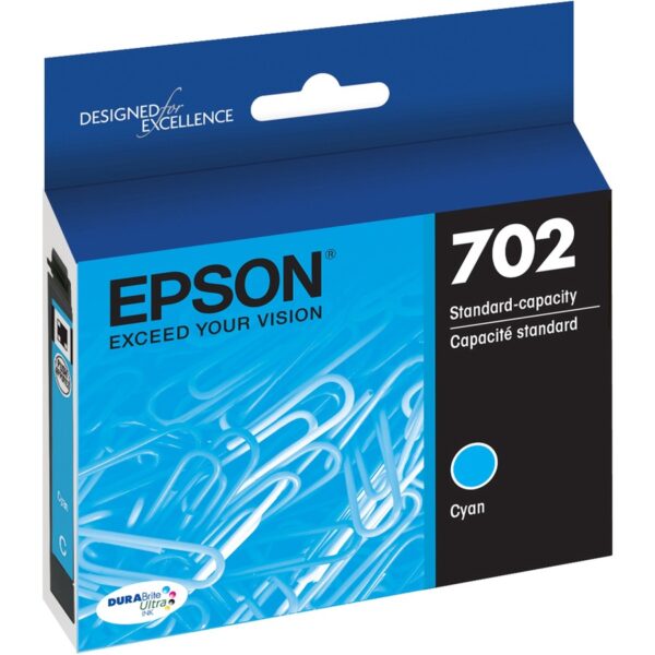 Epson DURABrite Ultra T702 Original Standard Yield Inkjet Ink Cartridge - Cyan - 1 Each