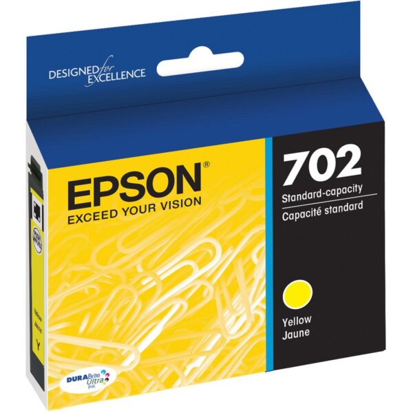 Epson DURABrite Ultra T702 Original Standard Yield Inkjet Ink Cartridge - Yellow - 1 Each