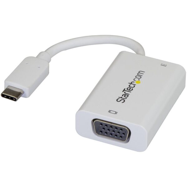 StarTech.com USB-C to VGA Adapter with USB Power Delivery - 60 Watts - White