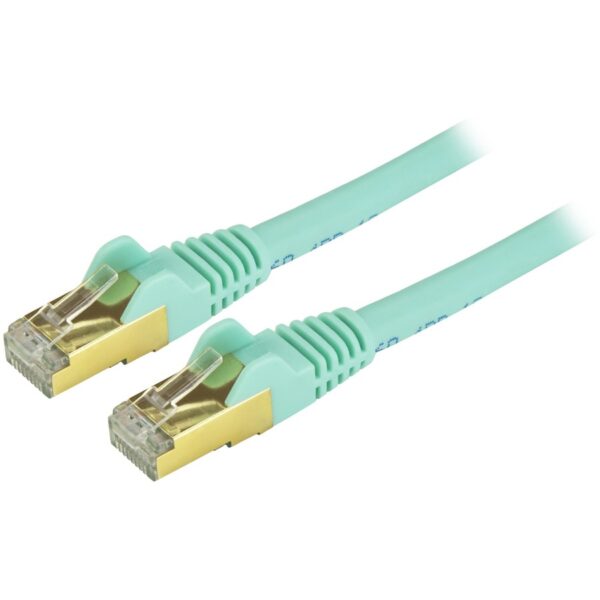 StarTech.com Cat6a Ethernet Patch Cable - Shielded (STP) - 35 ft., Aqua