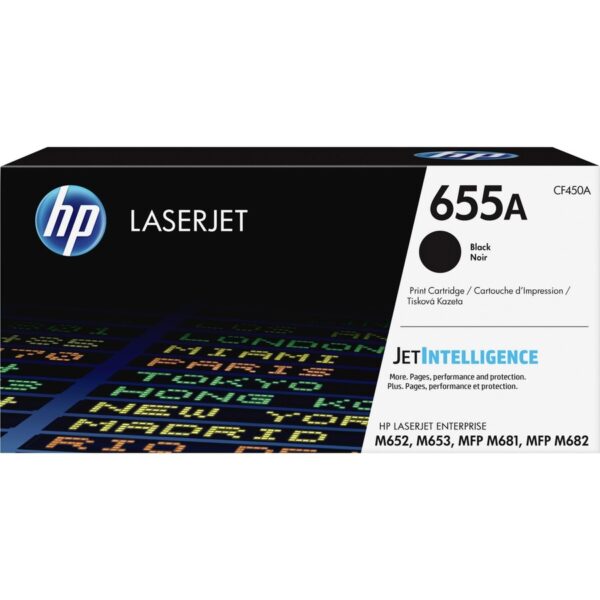 HP 655A (CF450A) Original Laser Toner Cartridge - Black - 1 Each