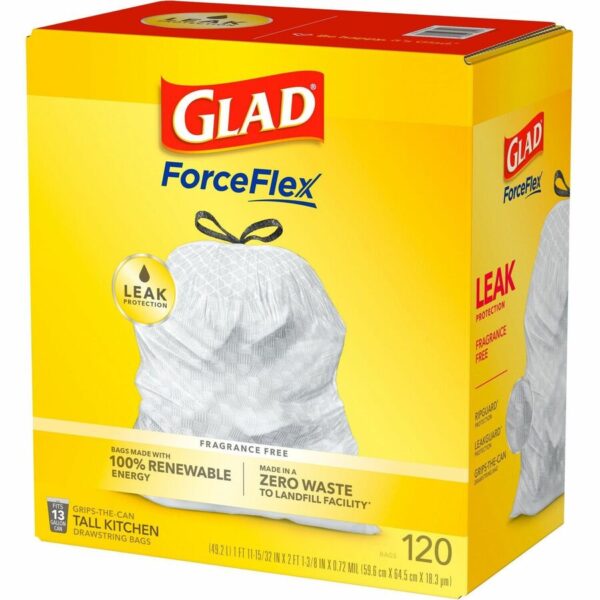 Glad ForceFlex Tall Kitchen Drawstring Trash Bags - Image 3