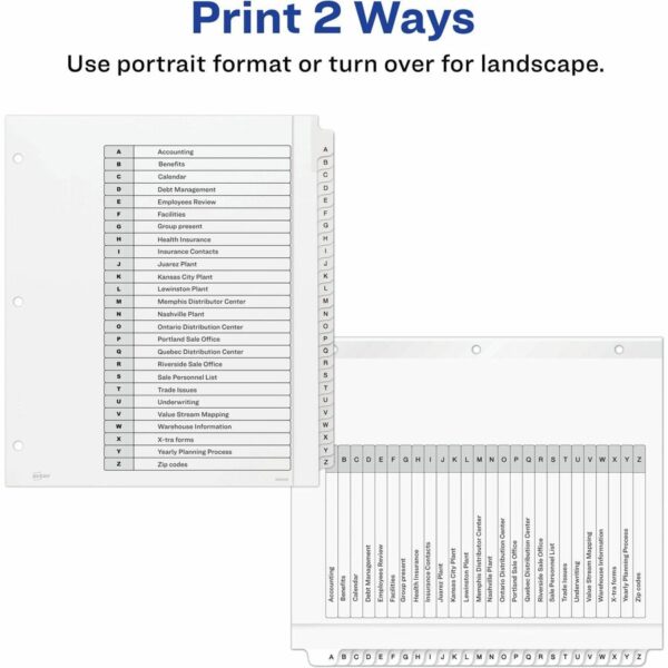 Avery Extra Wide A-Z Tabs Ready Index Dividers - Image 2