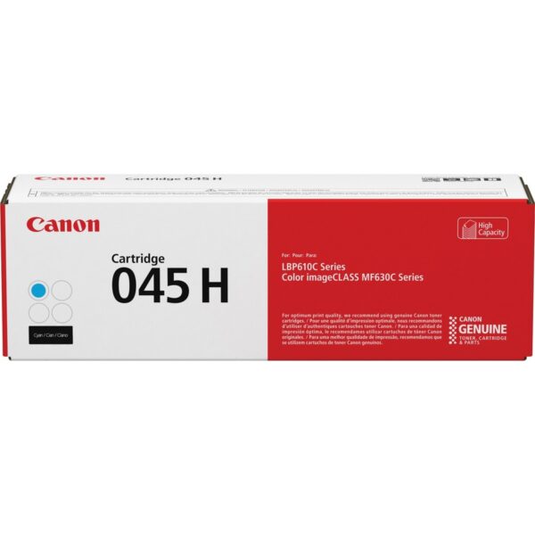 Canon 045H Original High Yield Laser Toner Cartridge - Cyan - 1 Each