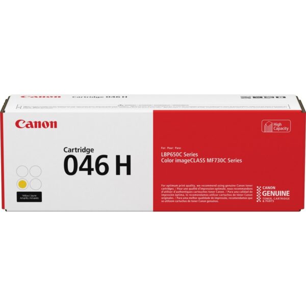 Canon 046H Original High Yield Laser Toner Cartridge - Yellow - 1 Each