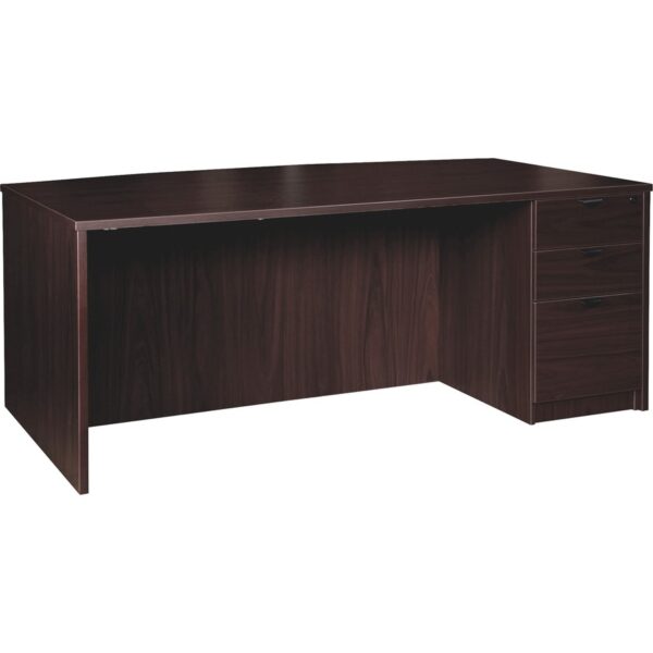 Lorell Prominence 2.0 Bowfront Right-Pedestal Desk