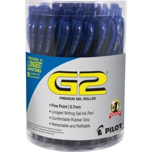 A tub of pilot g 2 gel pens