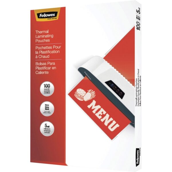 Fellowes Menu Size Thermal Laminating Pouches - Image 2