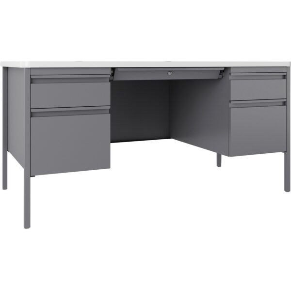 Lorell Fortress Series Double-Pedestal Teachers Desk