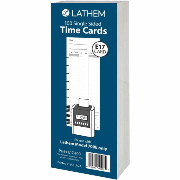 Lathem Model 700E Clock Single Sided Time Cards - Image 2