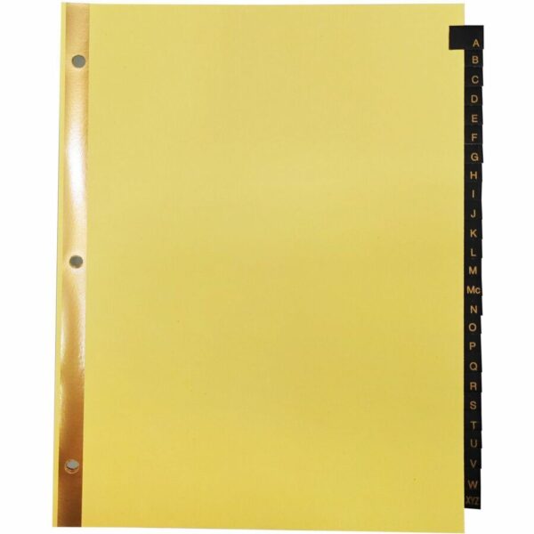 Business Source A-Z Black Leather Tab Index Dividers - Image 3