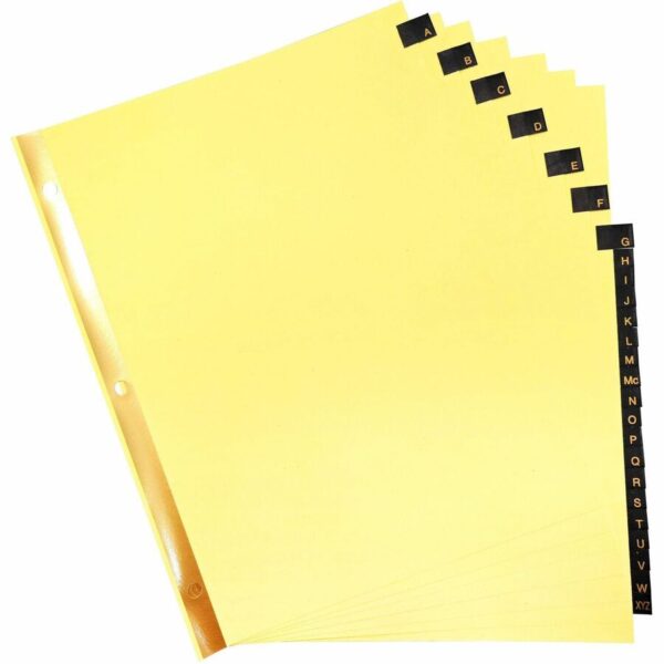 Business Source A-Z Black Leather Tab Index Dividers