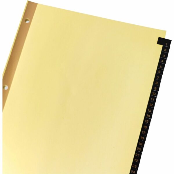 Business Source 1-31 Black Leather Tab Index Dividers - Image 2