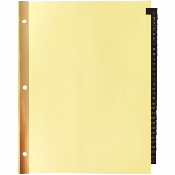 Business Source 1-31 Black Leather Tab Index Dividers