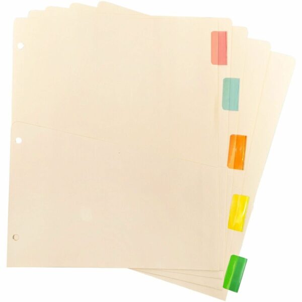 Business Source Color Tab Pocket Binder Dividers