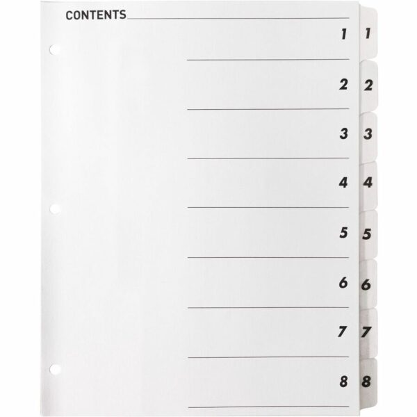 Business Source Table of Content Quick Index Dividers