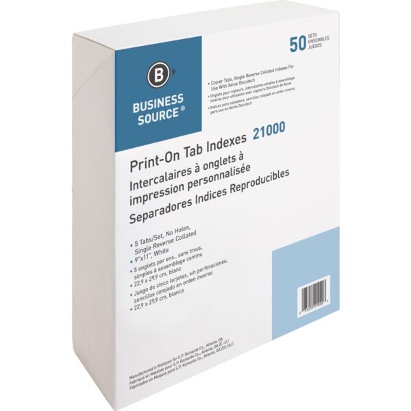 Business Source Tab Printer Economy Index Dividers - Image 3