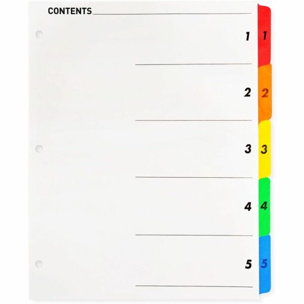 Business Source Table of Content Quick Index Dividers