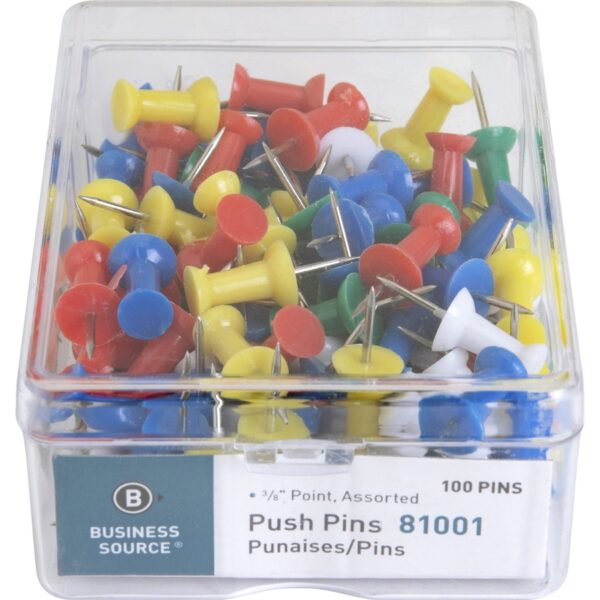 Business Source 1/2" Head Push Pins - Image 2