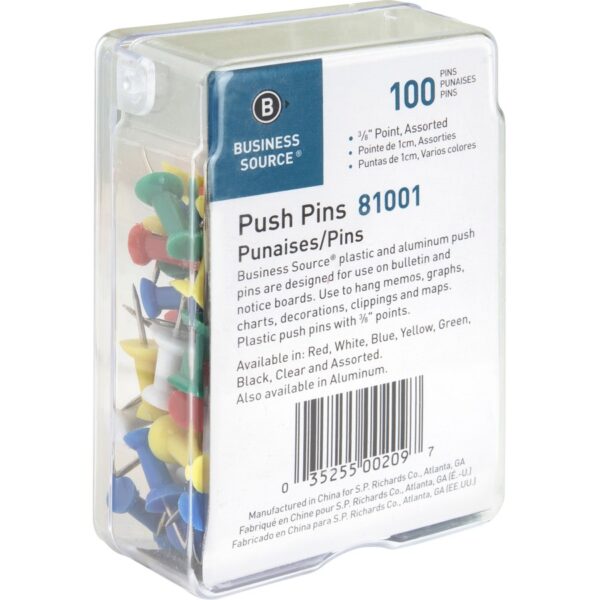 Business Source 1/2" Head Push Pins - Image 3